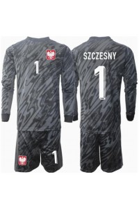 Polen Wojciech Szczesny #1 Keeper Babyklær Borte Fotballdrakt til barn EM 2024 Lange ermer (+ Korte bukser)